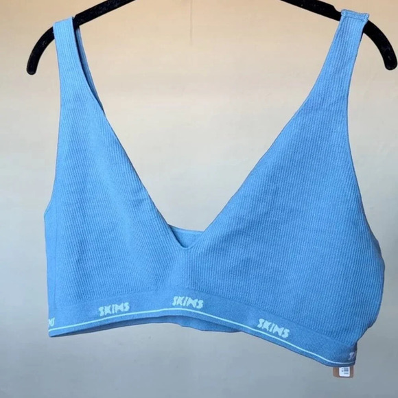SKIMS Seamless Rib Intimates Plunge Bralette in Arctic size 4X - Picture 8 of 8